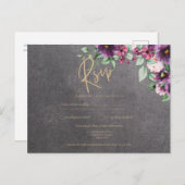 Silver Gray Berry Floral Wedding Winter Fall Postkarte (Vorne/Hinten)