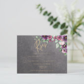 Silver Gray Berry Floral Wedding Winter Fall Postkarte (Stehend Vorderseite)