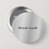 Silver Gray Beruflich Einzigartig klassisch einfac Button (Vorne & Hinten)