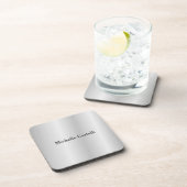 Silver Gray Beruflich Einzigartig klassisch einfac Getränkeuntersetzer (Rechte Seite)