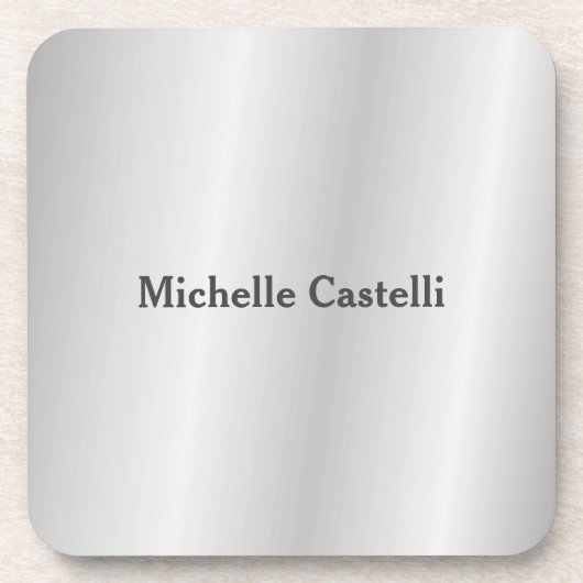 Silver Gray Beruflich Einzigartig klassisch einfac Getränkeuntersetzer (Vorderseite)