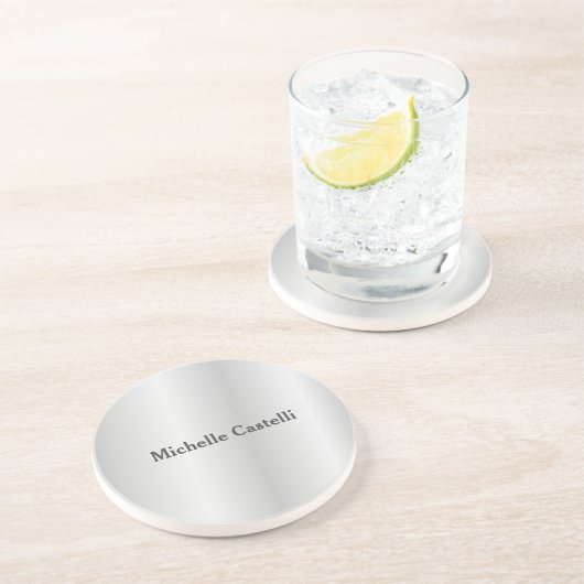 Silver Gray Beruflich Einzigartig klassisch einfac Getränkeuntersetzer (Seite)