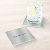 Silver Gray Beruflich Einzigartig klassisch einfac Glasuntersetzer (Schrägansicht)