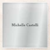 Silver Gray Beruflich Einzigartig klassisch einfac Glasuntersetzer (Vorderseite)