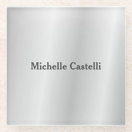 Silver Gray Beruflich Einzigartig klassisch einfac Glasuntersetzer (Vorderseite)