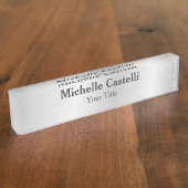 Silver Gray Beruflich Einzigartig klassisch einfac Namensplakette (Seite)