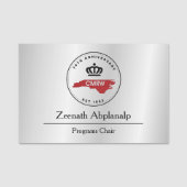 Silver Gray Beruflich Einzigartig klassisch einfac Namensschild (Vorderseite)