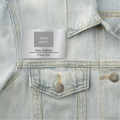 Silver Gray Beruflich Einzigartig klassisch einfac Namensschild (Beispiel)