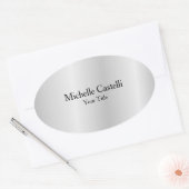 Silver Gray Beruflich Einzigartig klassisch einfac Ovaler Aufkleber (Umschlag)