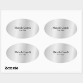 Silver Gray Beruflich Einzigartig klassisch einfac Ovaler Aufkleber (Blatt)