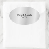 Silver Gray Beruflich Einzigartig klassisch einfac Ovaler Aufkleber (Tasche)