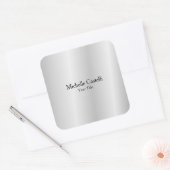 Silver Gray Beruflich Einzigartig klassisch einfac Quadratischer Aufkleber (Umschlag)