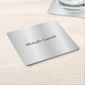 Silver Gray Beruflich Einzigartig klassisch einfac Rechteckiger Pappuntersetzer (angewinkelt)