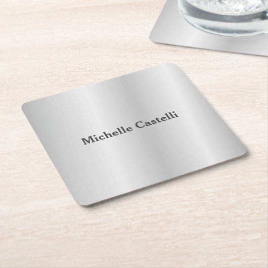 Silver Gray Beruflich Einzigartig klassisch einfac Rechteckiger Pappuntersetzer (angewinkelt)