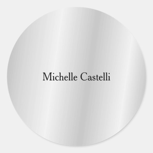 Silver Gray Beruflich Einzigartig klassisch einfac Runder Aufkleber (Vorderseite)