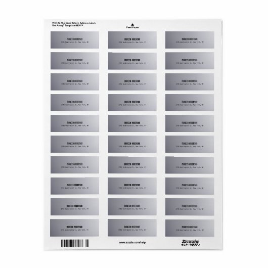 Silver Gray Berufliche Rücksendeadresse (Vorne)