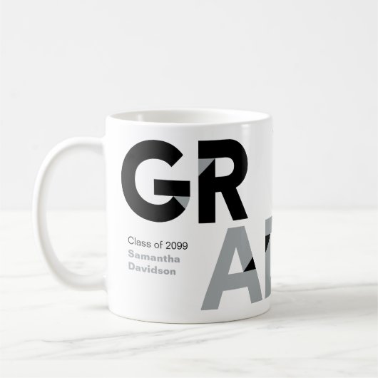 Silver Gray Big Bold; Abschluss für angle-Cut Lett Kaffeetasse (Links)