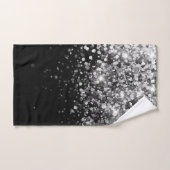 Silver Gray Black Glitzer #3 (Imitats Glitzer) Badhandtuch Set (Handtuch)