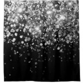 Silver Gray Black Glitzer #3 (Imitats Glitzer) Duschvorhang (Vorderseite)