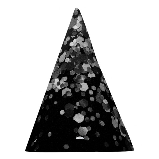 Silver Gray Black Glitzer #3 (Imitats Glitzer) Partyhütchen (Rechts)