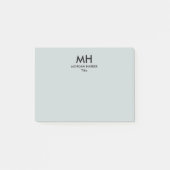 Silver Gray Black Minimal Clean Initials Post-it Klebezettel (Vorderseite)