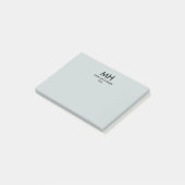 Silver Gray Black Minimal Clean Initials Post-it Klebezettel (angewinkelt)