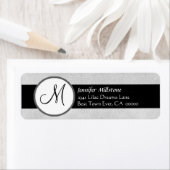 SILVER GRAY & BLACK Wedding Monogram Address Label (Insitu)