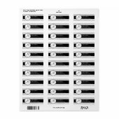 SILVER GRAY & BLACK Wedding Monogram Address Label (Vorne)