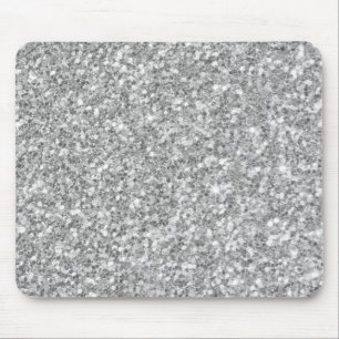 Silver Gray Bling Glitzer Mousepad