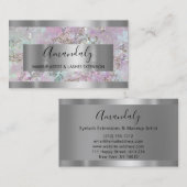 Silver Gray Blue Marble Frame Event Planner Visitenkarte (Vorne/Hinten)