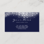 Silver Gray Blue Navy Glitzer Makeup Artist Lashes Visitenkarte (Rückseite)