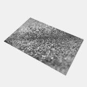 Silver Gray Bokeh Glitzer #1 (Imitate Glitzer) #de Fußmatte (Schrägansicht)