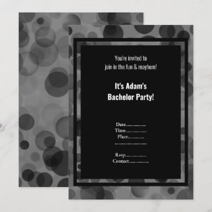 Silver Gray Bokeh Masculine Bachelor Party Einladung