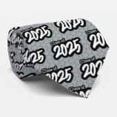 Silver Gray Bold Brush Class of 2025 Neck Tie Krawatte (Gerollt)