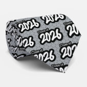 Silver Gray Bold Brush Class of 2026 Neck Tie Krawatte (Gerollt)
