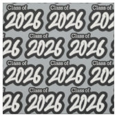 Silver Gray Bold Brush Class of 2026 Stoff (Muster)