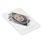 Silver Gray Botanische Elegante Magnet (Rechte Seite)