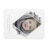 Silver Gray Botanische Elegante Magnet (Horizontal)