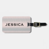 Silver-gray brushed aluminum texture gepäckanhänger (Vorderseite horizontal)