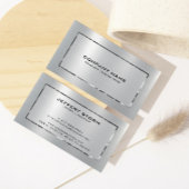 Silver Gray Brushed Aluminum Texture Visitenkarte