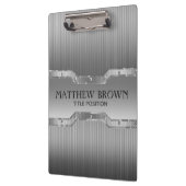 Silver Gray Brushed Metal Look Klemmbrett (Links)