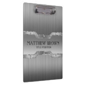 Silver Gray Brushed Metal Look Klemmbrett (Rechts)