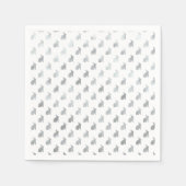 Silver Gray Bunny Background Imitats Foil Grau Serviette (Vorderseite)