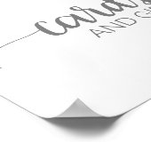 Silver Gray Calligraphy Cards und Gifts Zeichen Poster (Ecke)