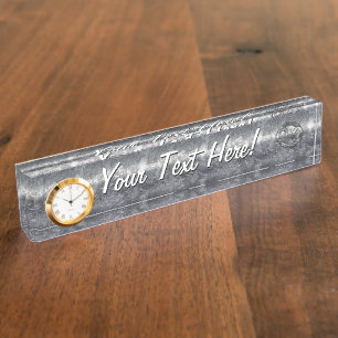 Silver Gray Cancer Zodiac Sign in Distressed Style Namensplakette