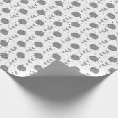 Silver Gray Cheerleader Pom Poms & Hearts Muster Geschenkpapier (Ecke)
