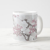 Silver Gray Cherry Blossom Elegance Jumbo-Tasse (Vorderseite Rechts)