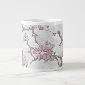Silver Gray Cherry Blossom Elegance Jumbo-Tasse (Vorderseite)