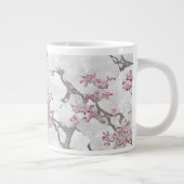 Silver Gray Cherry Blossom Elegance Jumbo-Tasse (Rechts)
