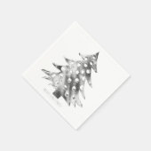 Silver Gray Christmas Tree Elegante Moderne Serviette (Ecke)
